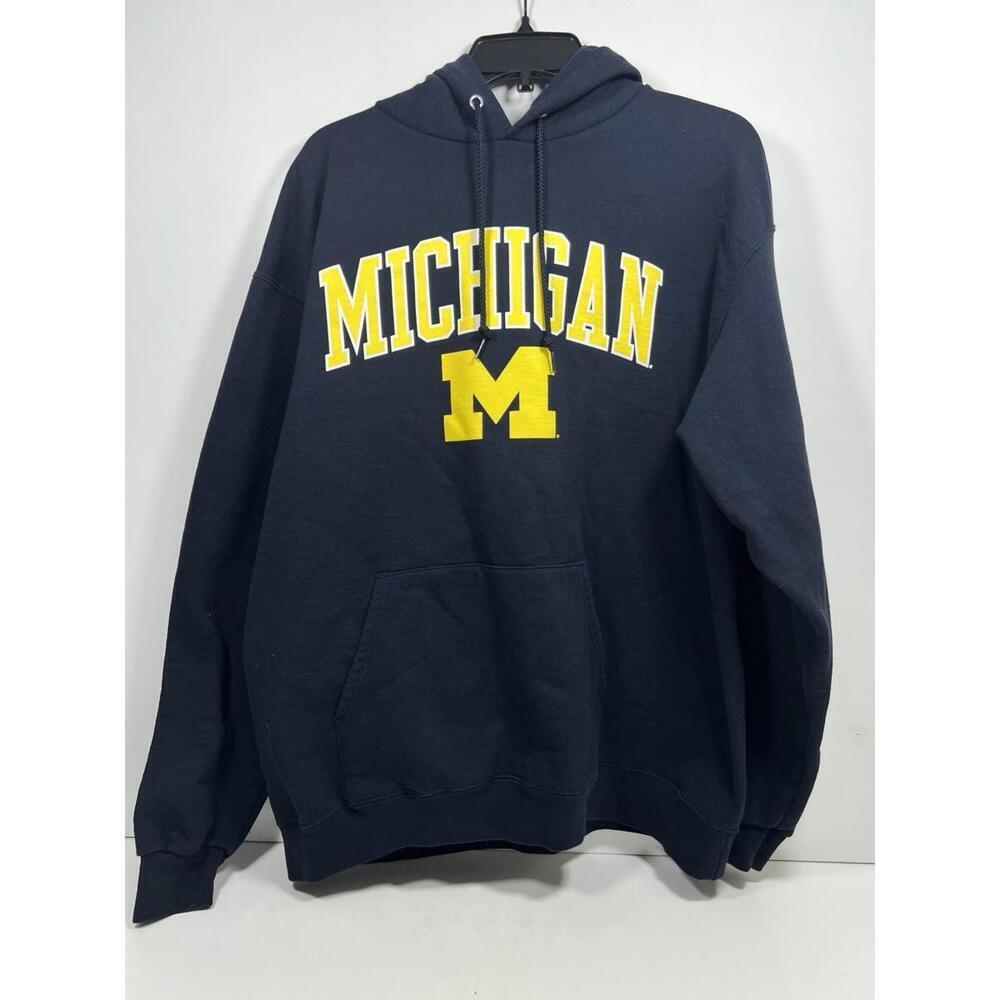University Of Michigan Hoodie Men’s Size XL Navy Blue Champion Sweatshirt Logo